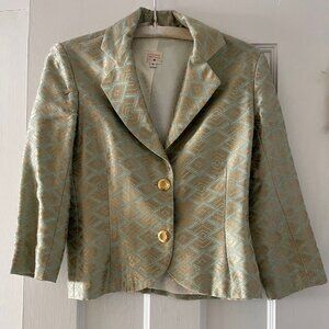 Lauren Moffatt Gold and Turquoise Blazer